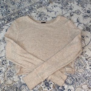 Tan Long Sleeved Tight Sweater